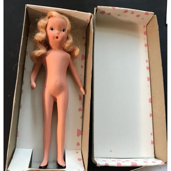 Original K & H USA Kerr and Hinz Model A bisque doll blonde hair 1940s 7 inches